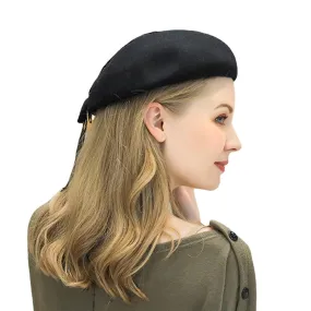 Pure Wool British Style Chain Beret Caps