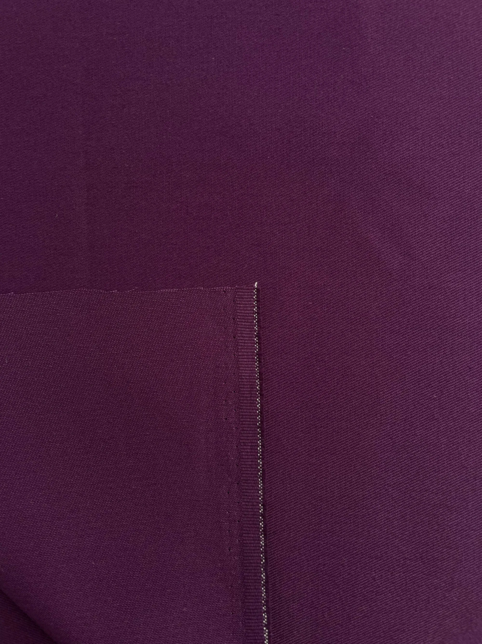 Relaxed Organic Cotton Twill Fabric in Dark Plum