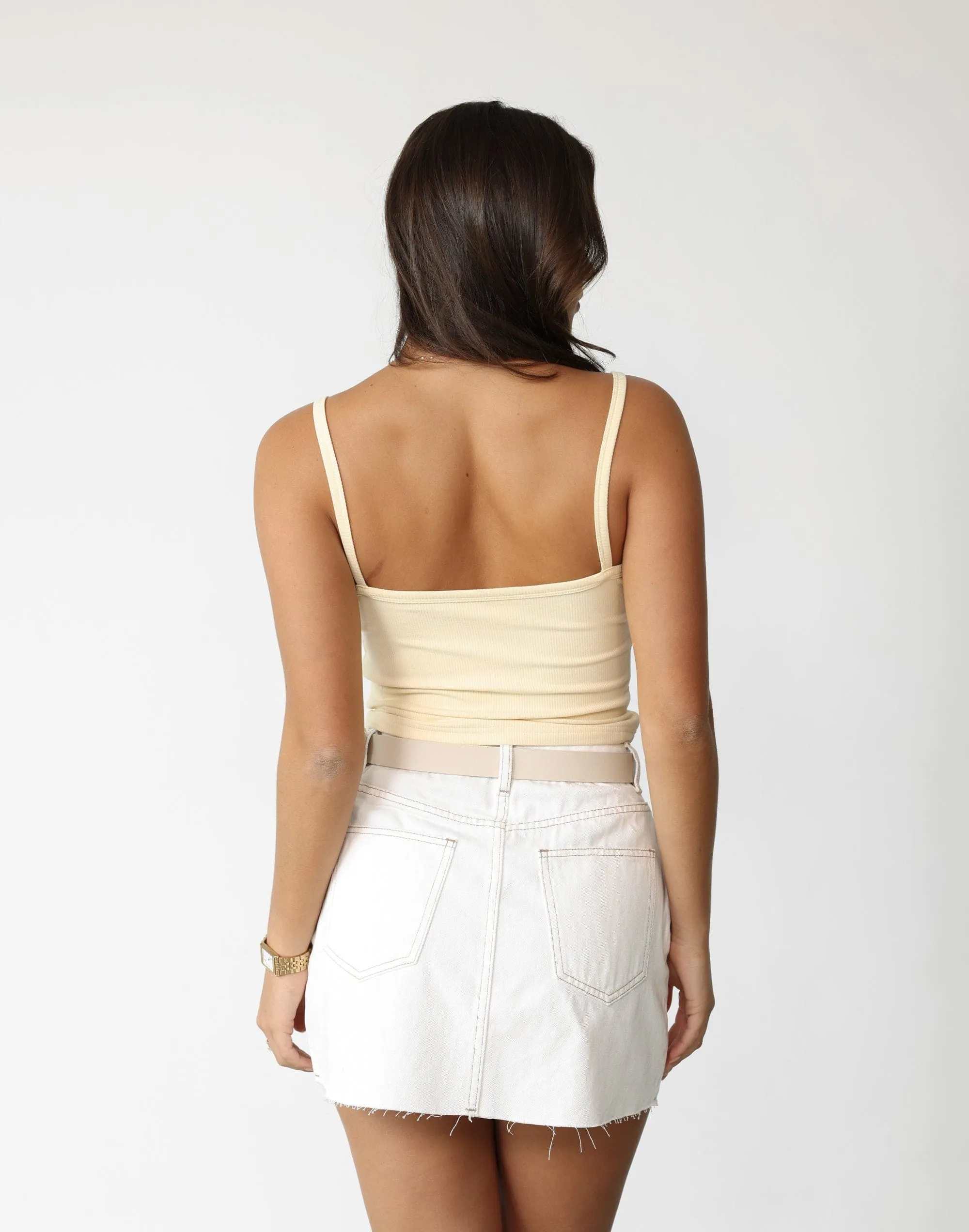 Rowan Denim Mini Skirt (Off White)