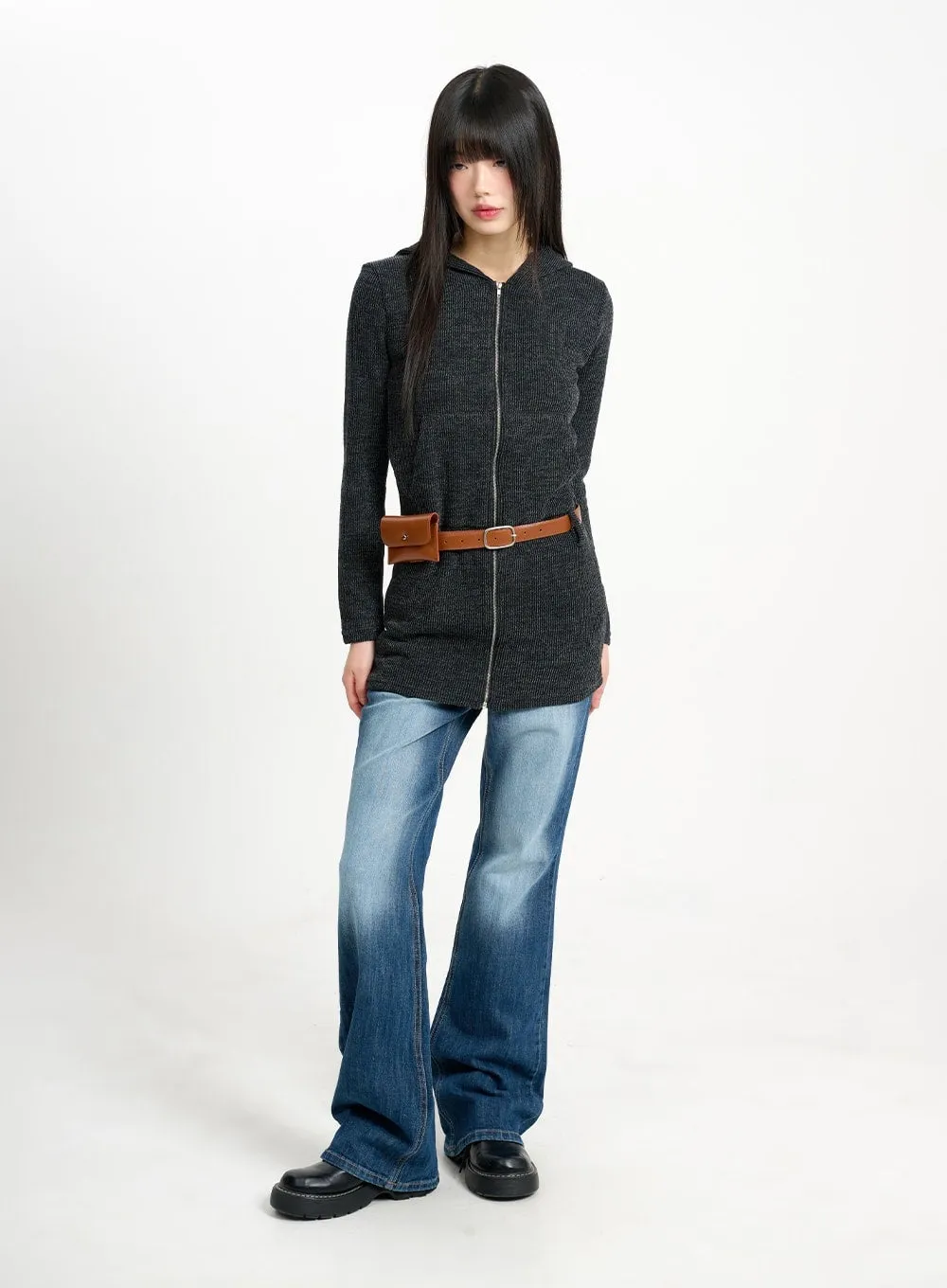 Solid Zipper Long Sleeve Hoodie CM415