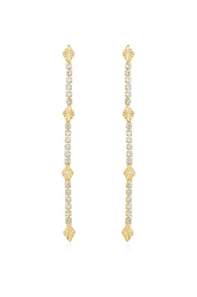 Straight Crystal Chain Dangle Earrings