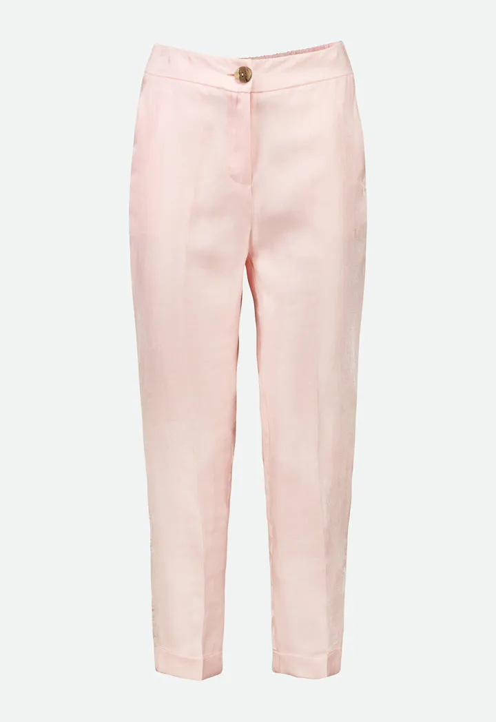 Straight Leg Elastic Back Waist Trouser