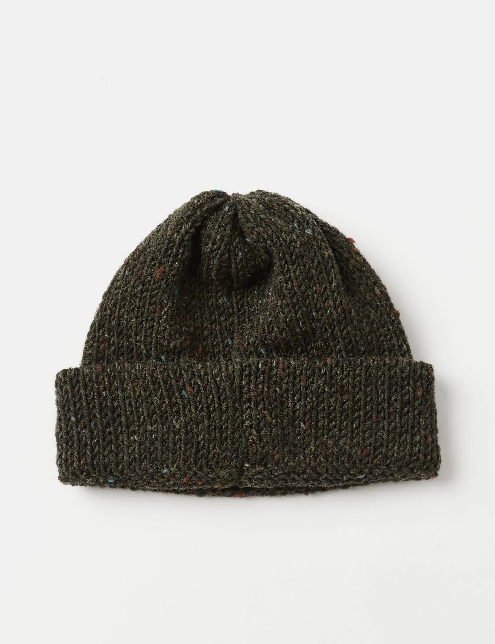 Universal Works Short Watch Beanie Hat - Forest Green Marl