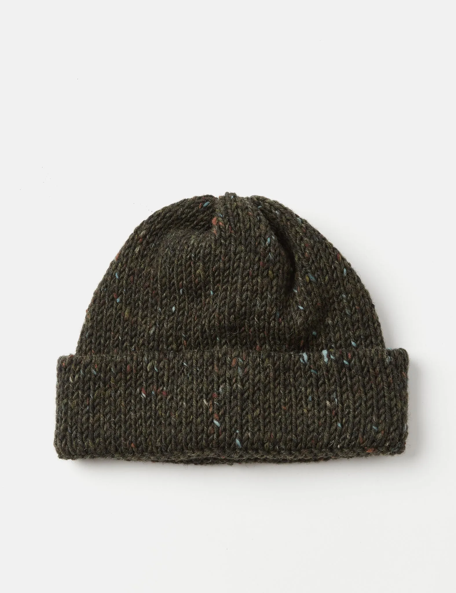 Universal Works Short Watch Beanie Hat - Forest Green Marl