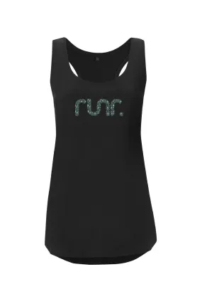 Women's Floral Runr Vest - Black