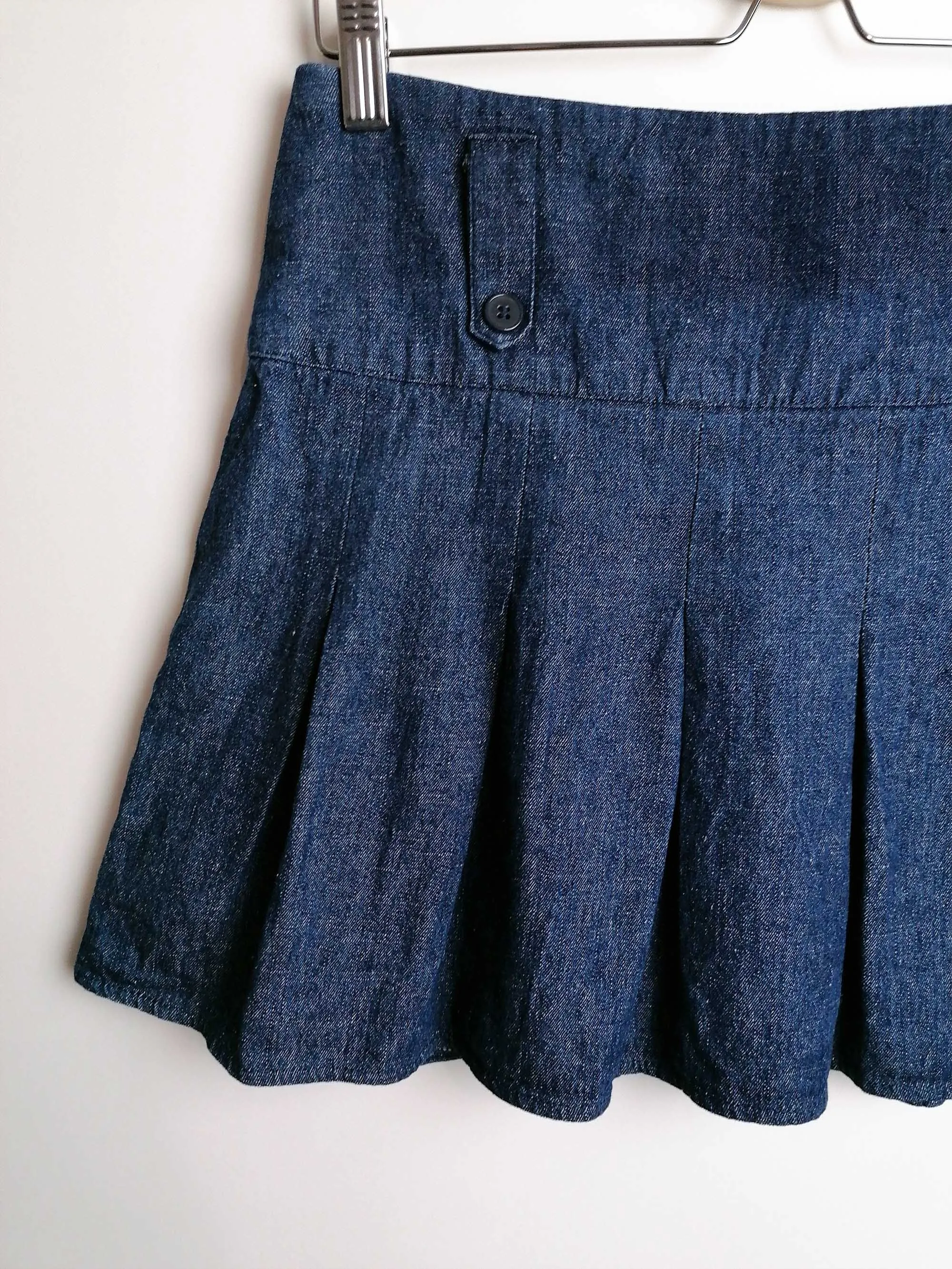 Y2K Denim mini-skirt with pleats - size M